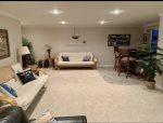 family room in walk out basement/ 2futons